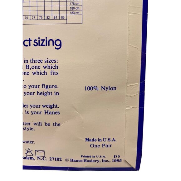 Hanes Too Sheer Sandalfoot Pantyhose Pearl Size C D Vintage 1985 Nylon Hosiery - Picture 4 of 5